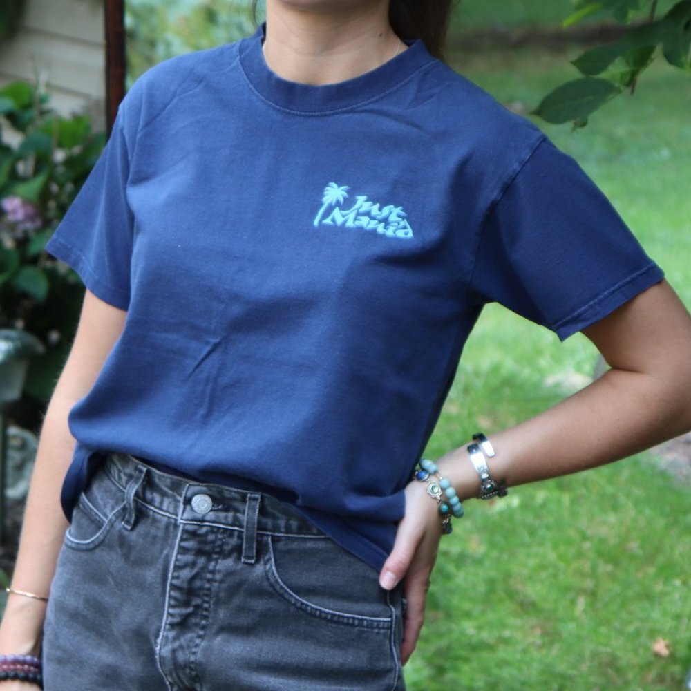 Vintage Just Maui’d Hawaiian Honeymoon Blue Short Sleeve T-Shirt Sz S 🏄🏽♀️🌴